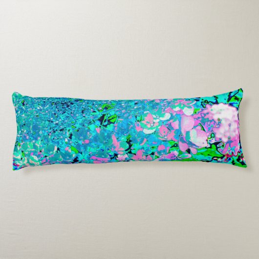 Elegantes rosa und blaues Limelight Hydrangea Seitenschläferkissen (Rückseite)