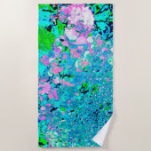 Elegantes rosa und blaues Limelight Hydrangea Strandtuch (Vorderseite)