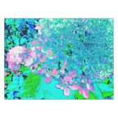 Elegantes rosa und blaues Limelight Hydrangea Tischdecke (Vorderseite (Horizontal))