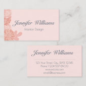 Elegantes Rosa und blühendes Marineblau Visitenkarte (Vorne/Hinten)