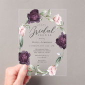 Elegantes Rosa und Burgund-Brautparty Acryleinladungen (Insitu (Handheld))