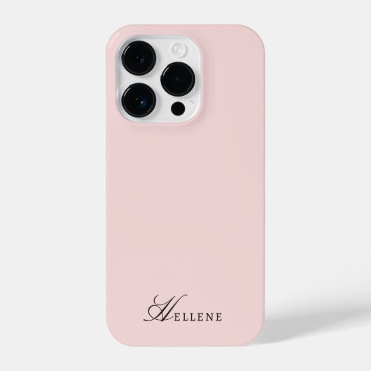 Elegantes Rosa und Chic Script Monogram iPhone Hülle (Rückseite)