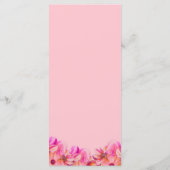 Elegantes rosa und gelbes Blumenmenü Menükarte (Rückseite)