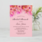 Elegantes rosa und gelbes Bridal Brunch Einladung (Stehend Vorderseite)