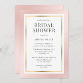 Elegantes Rosa- und Gold-Brautparty Einladung (Vorne/Hinten)