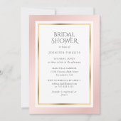 Elegantes Rosa- und Gold-Brautparty Einladung (Vorderseite)