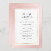 Elegantes Rosa- und Gold-Brautparty Einladung (Vorne/Hinten)