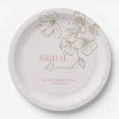 Elegantes Rosa und Gold Bridal Brunch Brautparty Pappteller (Vorderseite)