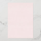 Elegantes Rosa und Gold Folieneinladung (Rückseite)