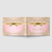 Elegantes Rosa und Gold Gästebuch (Voll)