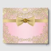 Elegantes Rosa und Gold Gästebuch (Rückseite)