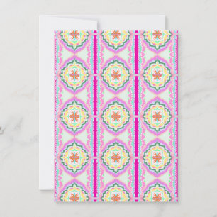 Elegantes Rosa und Gold geometrisches Blumenmuster Karte