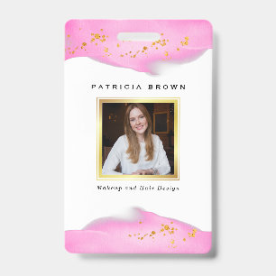 Elegantes Rosa und Gold Glitter Ausweis