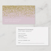 Elegantes Rosa und Gold Glitzer Haar Makeup Visitenkarte (Vorne/Hinten)