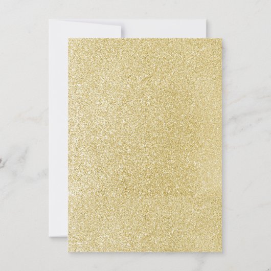 Elegantes Rosa und Gold Glitzer Quinceanera Einladung (Rückseite)