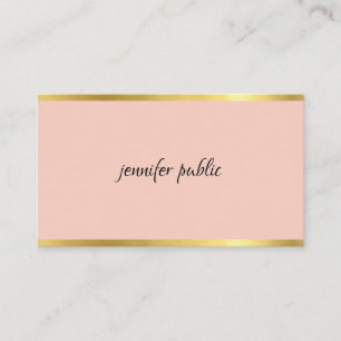 Elegantes Rosa und Gold Handschrift Beruflich Visitenkarte