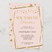 Elegantes Rosa und Gold Neue Jahre Ankündigung (Vorne/Hinten)