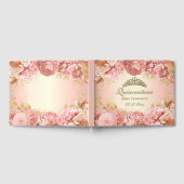 Elegantes Rosa und Gold Quinceanera Custom Gästebuch (Voll)