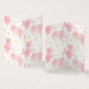 Elegantes rosa und goldenes Floral Wasserfarbenbil Visitenkarten