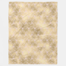 Elegantes rosa und goldenes, florales Spitzen Fleecedecke