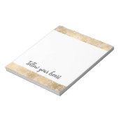 Elegantes rosa und goldenes, florales Spitzen Notizblock (Rotiert)