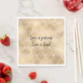 Elegantes rosa und goldenes, florales Spitzen Serviette (Beispiel)