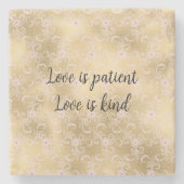 Elegantes rosa und goldenes, florales Spitzen Steinuntersetzer (Vorderseite)