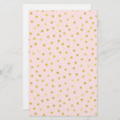 Elegantes rosa und goldenes Foil Confetti Dots Mus Briefpapier (Vorne/Hinten)