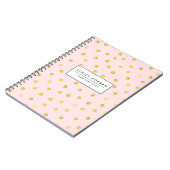 Elegantes rosa und goldenes Foil Confetti Dots Mus Notizblock (Linke Seite)