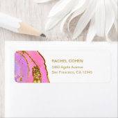 Elegantes rosa und goldenes Geode-Label (Insitu)