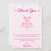 Elegantes rosa und goldenes Party Dankeskarte (Vorderseite)