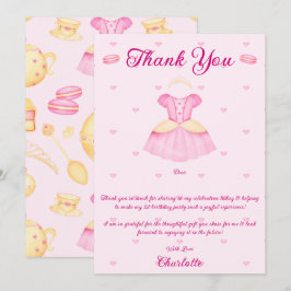 Elegantes rosa und goldenes Party Dankeskarte