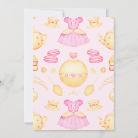 Elegantes rosa und goldenes Party Einladung (Rückseite)