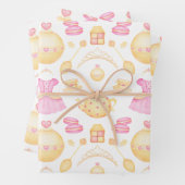 Elegantes rosa und goldenes Party Geschenkpapier Set (Beispiel)