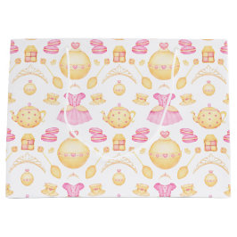 Elegantes rosa und goldenes Party Große Geschenktüte