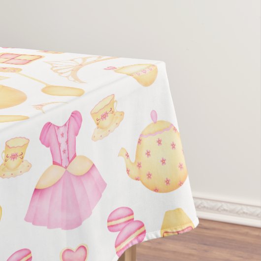 Elegantes rosa und goldenes Party Tischdecke (Beispiel)