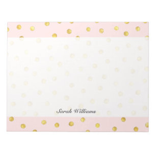 Elegantes rosa und goldfarbenes Nadelmuster Notizblock