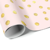 Elegantes Rosa-und Goldfolieconfetti-Punkt-Muster Geschenkpapier (Rolleneckpunkt)