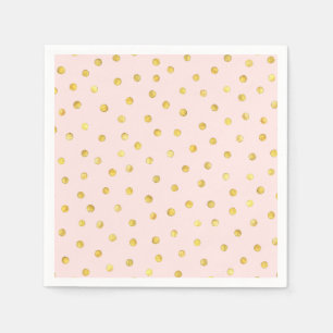 Elegantes Rosa-und Goldfolieconfetti-Punkt-Muster Serviette
