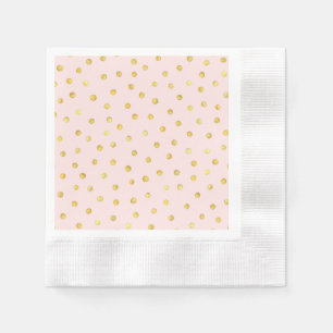 Elegantes Rosa-und Goldfolieconfetti-Punkt-Muster Serviette