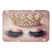 Elegantes Rosa und Goldkrone Eyelashes Badematte (Vorderseite)