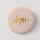 Elegantes Rosa und Goldmedaille Button (Vorderseite)
