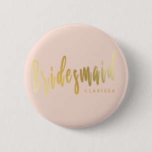 Elegantes Rosa und Goldmedaille Button