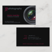 Elegantes rosa und graues Fotograf-Kameraobjektiv Visitenkarte (Vorne/Hinten)