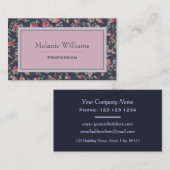 Elegantes Rosa und Hübsche Navy Visitenkarte (Vorne/Hinten)