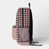 Elegantes, rosa und Kariertes Muster Bedruckter Rucksack (Rechts)