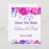 Elegantes Rosa und lila Arrangement Einladung (Vorne/Hinten)