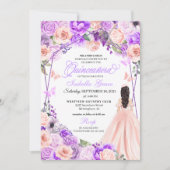 Elegantes Rosa und Lila Blumenmotiv Einladung (Vorderseite)