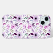 Elegantes Rosa- und Lila-Blumenmuster Case-Mate iPhone Hülle (Rückseite (Horizontal))