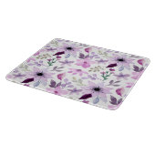 Elegantes Rosa- und Lila-Blumenmuster Schneidebrett (Ecke)